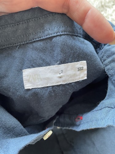 Zara Monogram K Shirt Button Down Polo Appliqué Boy Small 6/7 - Picture 3 of 5