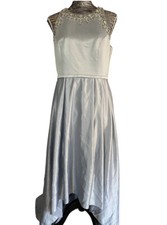 Cachet Baby Blue Beaded Formal High Low Gown Cocktail Prom Formal Size 8