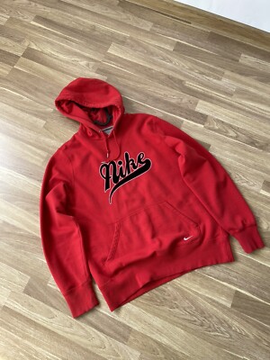 Vintage Nike Red Hoodie Y2K Big Logo size L