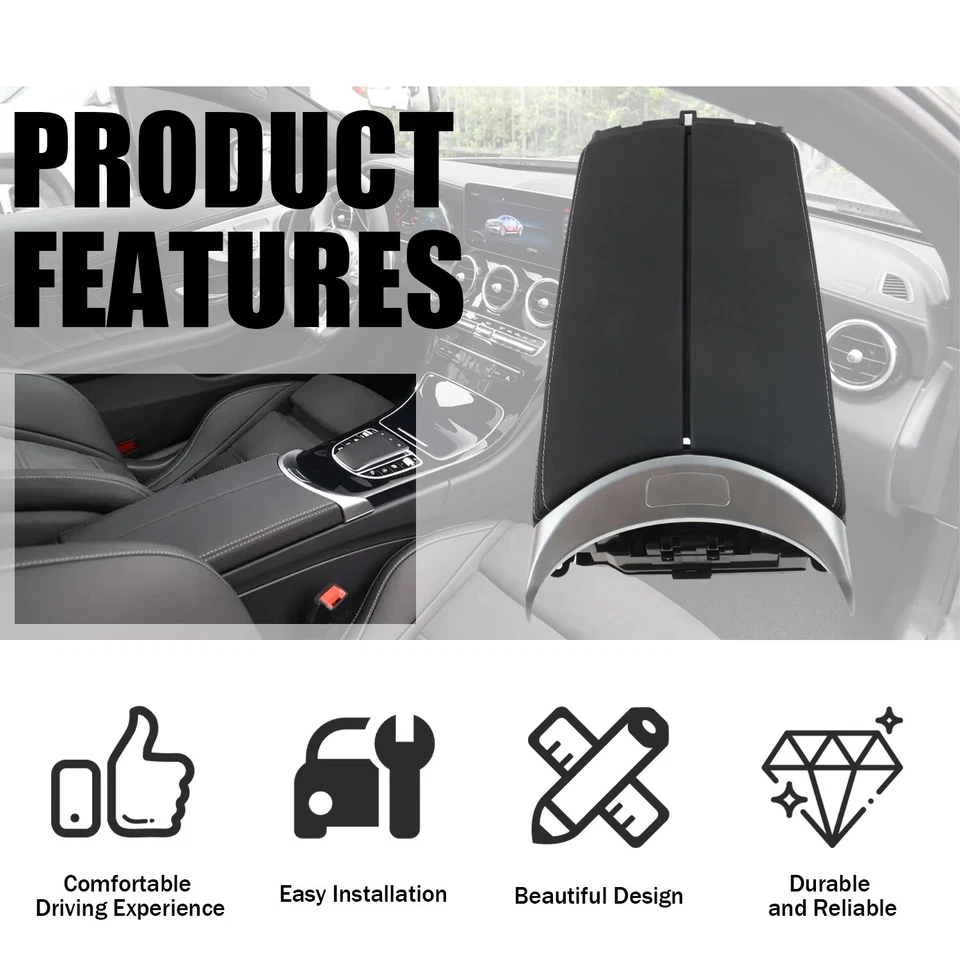 Reposabrazos tapa almacenamiento consola central delantera para Mercedes-Benz GLC43 AMG 2017-2020 Foto 2 de 4