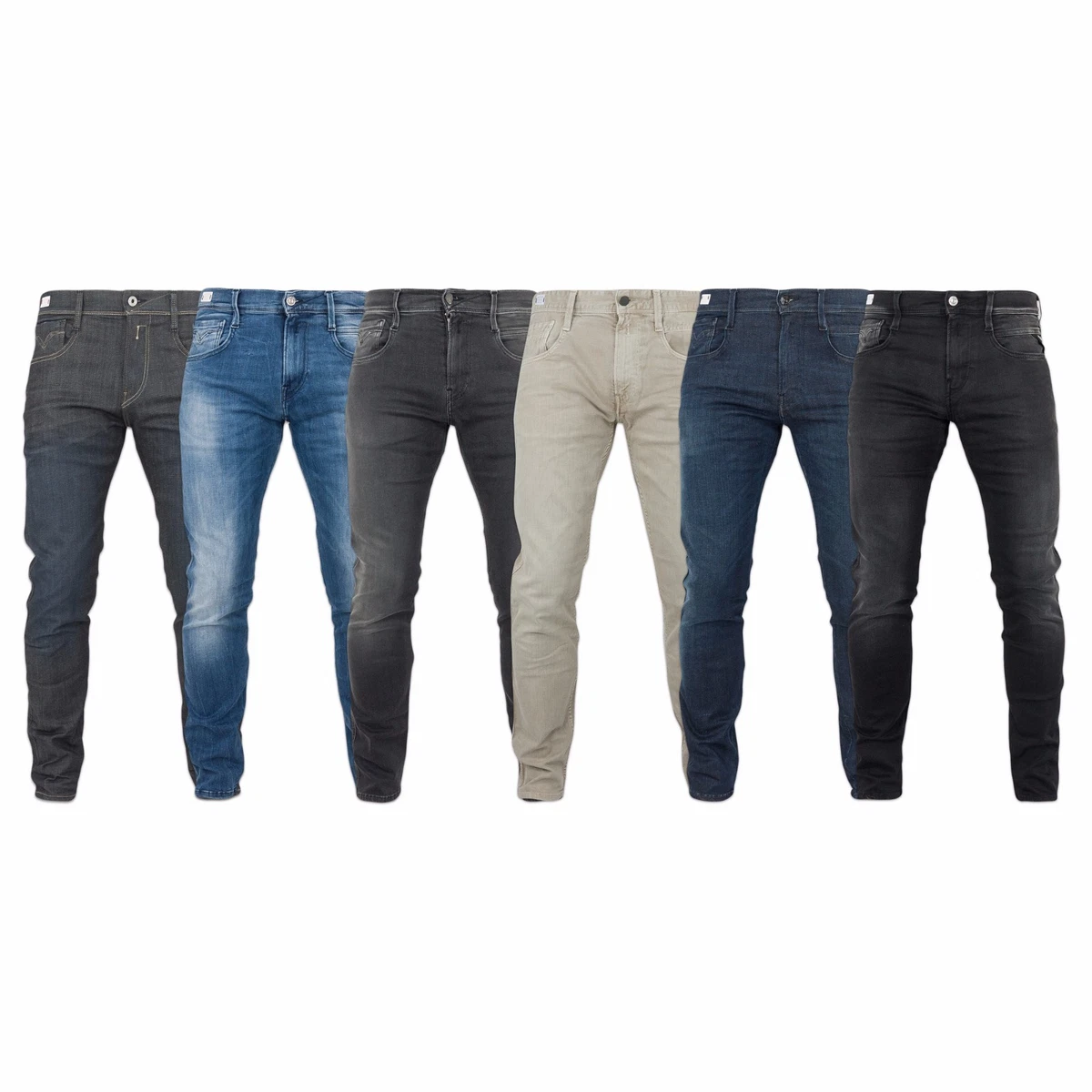 REPLAY HYPERFLEX JEANS - REPLAY ANBASS SLIM FIT DENIM JEAN - VARIOUS  COLOURS | eBay