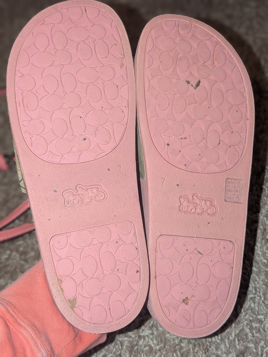Women's Coach Uli Slides Heart Cherry Print Size 7 | eBay