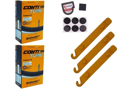 PNEUGO!® 2x Schlauch Continental 44-406 (20x1.75) DV 40mm Dunlopventil +Reifenheber