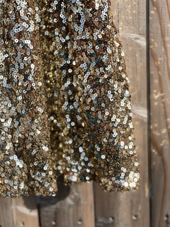 PINK CHICKEN New York Gold Sequins dress - Image 4 of 4