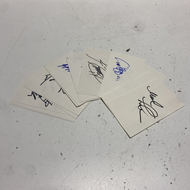 Autograph Signed Index Card Lot Sports Memorabilia 18 Pieces Mixed Signatures