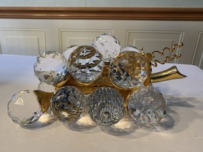 Swarovski Crystal 166157 Small Grapes Bunch Gold Stem & Leaf 7550 020 015 *READ*
