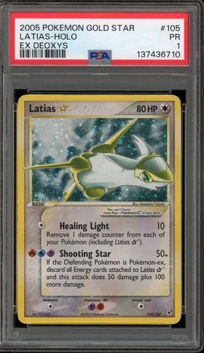 Pokemon Latias Gold Star EX Deoxys Holo Ultra Rare #105 PSA 1