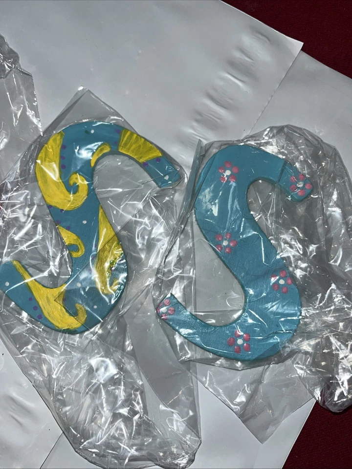 "Letras de princesa 4"" y corona decoración de pared de madera, 9 piezas pintadas a mano coloridas" Foto 2 de 4