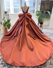 Lussuoso abito da sposa arricciato abito da ballo colore a scelta 32-60 fiocco con strascico