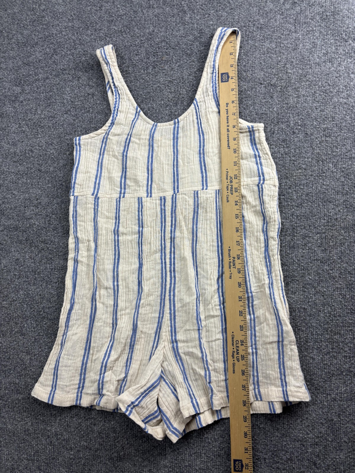 Rip Curl Romper Womens XS White Blue Stripe Sleeveless Cotton Jumpsuit Beachy