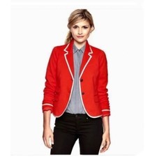 GAP Academy Blazer Orange White Trim Preppy Collegiate Twee Academia Sporty
