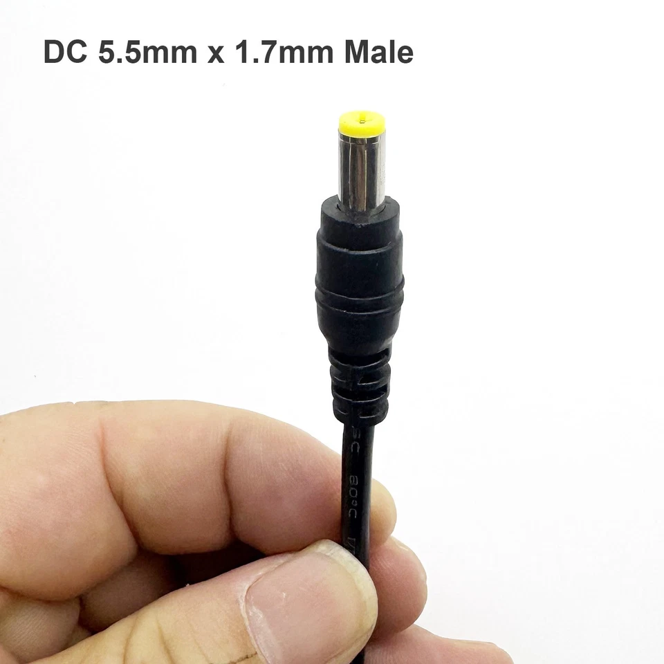 2pcs DC Power Cable 5.5mm x 1.7mm Male Tinned Ends CCTV Camera LED Strip Router - Image 4 of 4