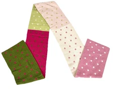 Drake's London Multicolored Polka Dot Patchwork Lambswool Blend Scarf Pastel Vtg