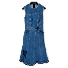 Alexandermcqueen Ladies Cotton Denim Dress Blue Size 40 Sleeveless Italy 2882634