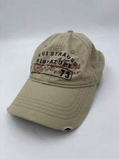 Levi's Strauss Signature 1873 Slideback Hat Green One Size Distressed Cotton