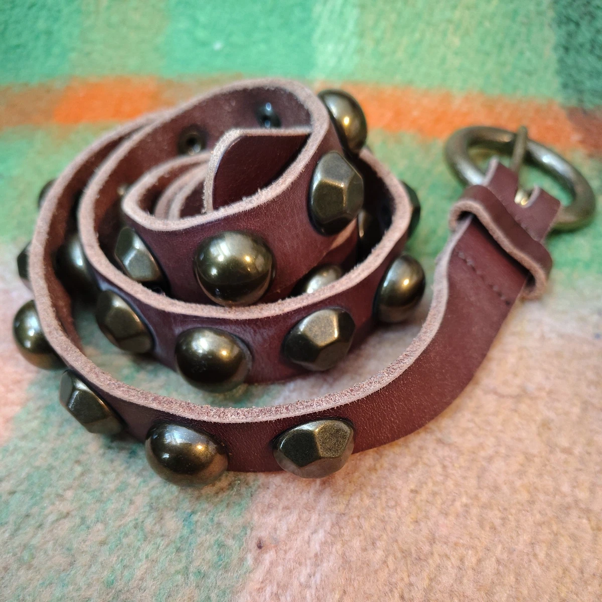 Lucky Brand 90s/Y2K Brown & Black Suede Leather Chunky Belt Vintage Lucky Brand Y2K 90s Leather Embossed Brown Belt  main image 2