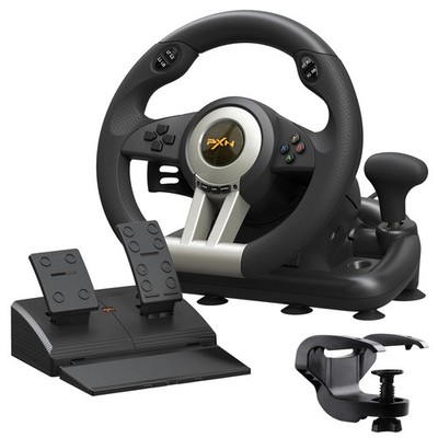 PXN PC Racing Wheel, V3 PRO 180 Degree Universal USB Car Sim Game Black