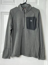 The North Face Men s M Gray Polartec Fleece 1/4 Zip Pullover Lightweight Jacket