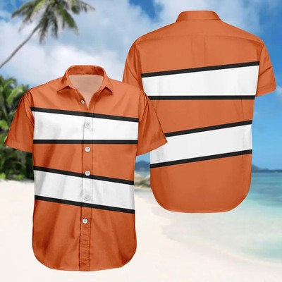 Marlin Finding Nemo Button Shirt, Marlin Cosplay Costume Hawaiian Shirt