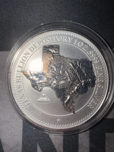2025 1 oz Silver State of Texas Bullion Coin Struck In .9999 Pure Silver