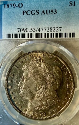 1879-O AU53 Gold/Dark Toning PCGS New Orleans Mint Morgan Silver Dollar