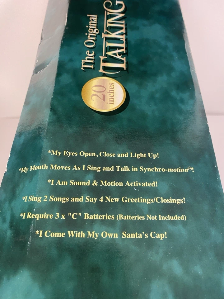 Corona parlante original animada Gemmy Christmas 1997 de colección probada 20 pulgadas con caja Foto 4 de 4