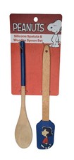 Peanuts 2 Pack Silicone Spatula Wooden Spoon Set Lucy Blue