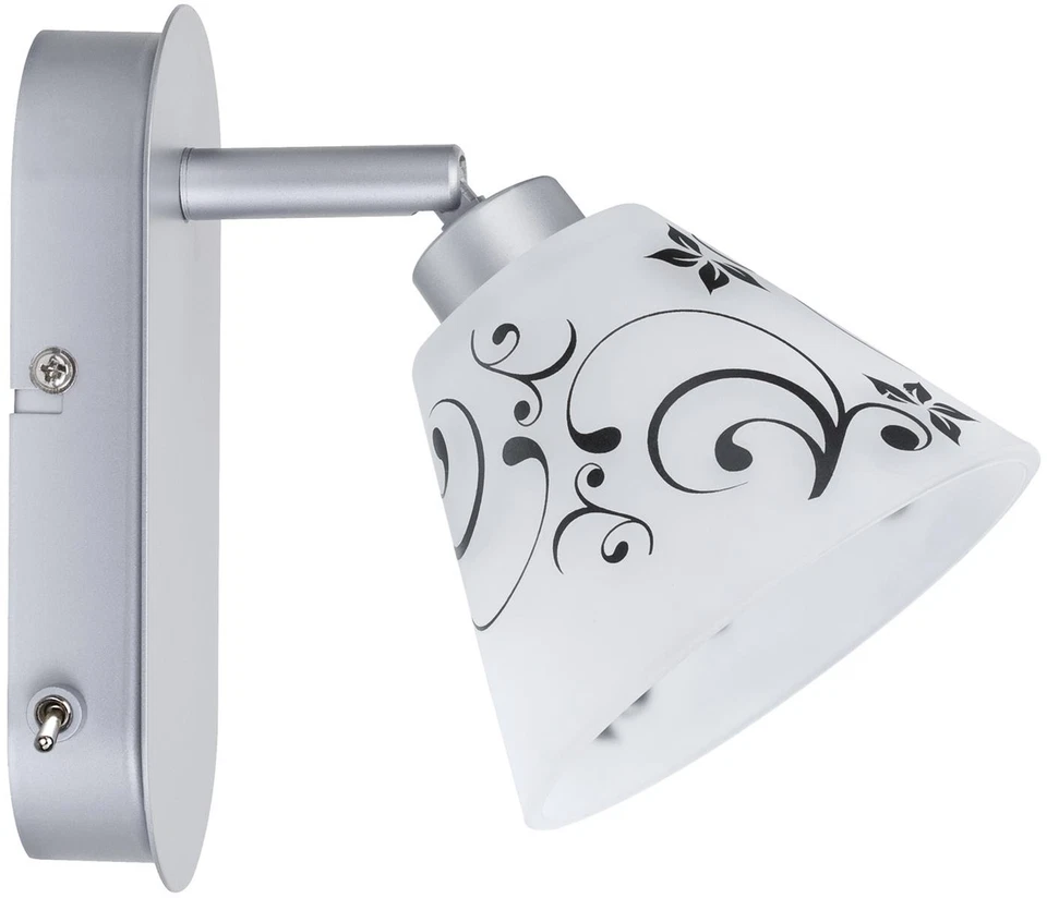 Abat-Jour Paulmann DecoSystems Kegi Noir/Blanc En Verre Max. 50W Floral - Photo 2/4