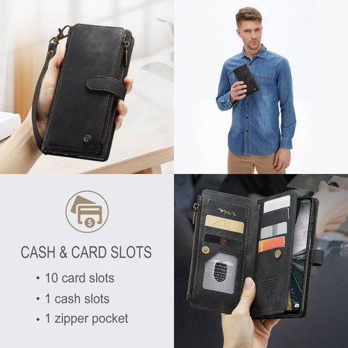For Samsung Galaxy S25 Ultra S24 FE S23 S22 S20 Zipper Pocket Wallet Case +Strap - Picture 13 of 46