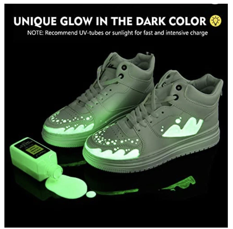 Glow in The Dark Paint, Black Leather Paint, Acrylic Finisher 4oz Each