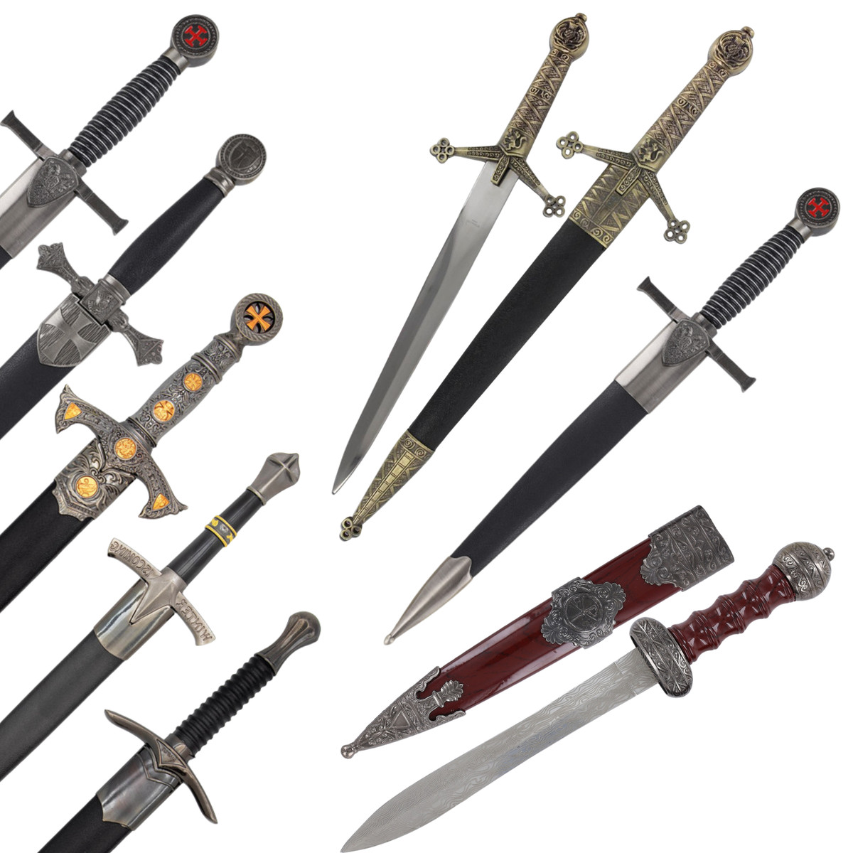 Fixed Blade Martial Art Fantasy Dagger Knife Set Rattlesnake Skin Leather Sheath Fixed Blade Martial Art Fantasy Dagger Knife Set Rattlesnake Skin Leather Sheath