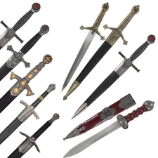 MEDIEVAL KNIGHT HISTORICAL TEMPLAR CEREMONIAL DAGGER COLLECTION W/ SCABBARD