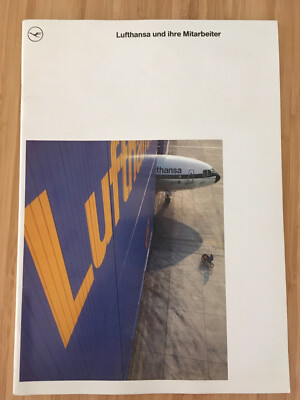 LUFTHANSA AIRLINES BROCHURE 1984 ROUTE MAP DC10 A300 B737