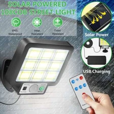 108 LED Solar Street Wall Light Commercial Motion Sensor Outdoor Garden Lamp