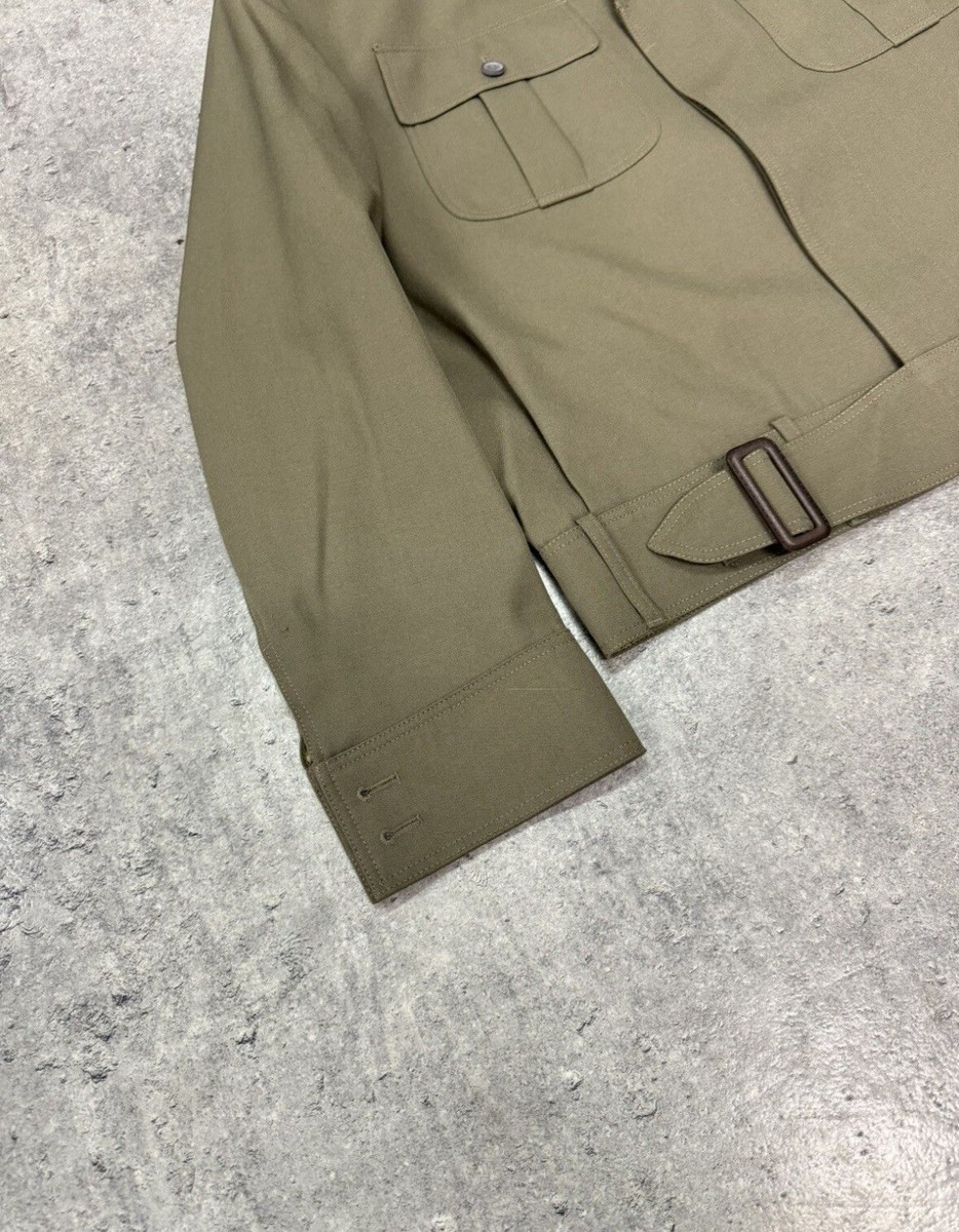 NOS Vintage Military Jacket Polish Army Boxy Cropped Wool Blend
