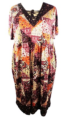NEW Chelsea Studio Multi-Color Plus Size 2X Dress Gathered Skirt Empire Waist