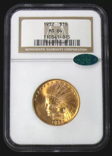 1932 MS-64 CAC  GOLD $10 INDIAN - NGC GRADED - SEE PICTURES