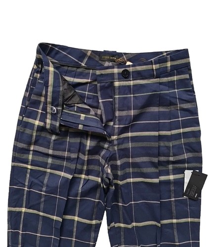 Stine Goya Laia 931 Tartan Tailoring Navy Pleated Cotton Trousers. Size Small. - Picture 9 of 22