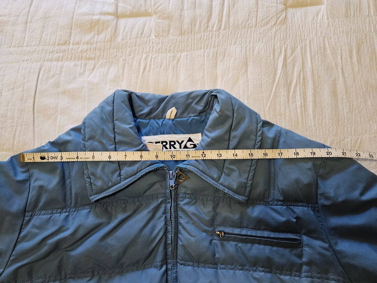 Vintage Gerry Men's L Large Blue Down Puffer Jacket Made In Vintage Gerry Men's L Large Blue Down Puffer Jacket Made In