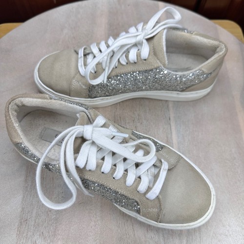 Steven New York Rubie Glitter Womens Sneakers Size 7 Silver Gray Suede Shoes - Picture 4 of 13