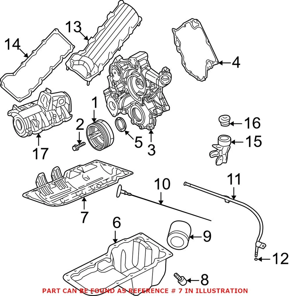 Junta de cárter de aceite de motor Mopar genuina OEM para Jeep Commander Grand Cherokee Foto 3 de 4