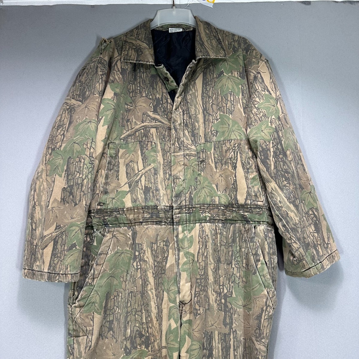 Mens XL TREBARK Camouflage Camo Coveralls Vintage 80s 90s Hunting 