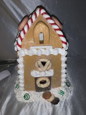 Dept 56 Gingerbread House Gum Drops & Pretzel Candy Canes Cookie Light Up w Cord