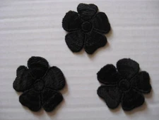 30 PCS,HEAVY BLACK FLORAL RAYON VENISE LACE APPLIQUE