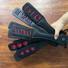 Bondage PU Leather Whip Slapper Paddle Spanking Torture Flogger BDSM Blindfold