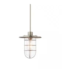 Home Decorators Collection 1-Light Brushed Nickel Fisherman Style Mini Pendant