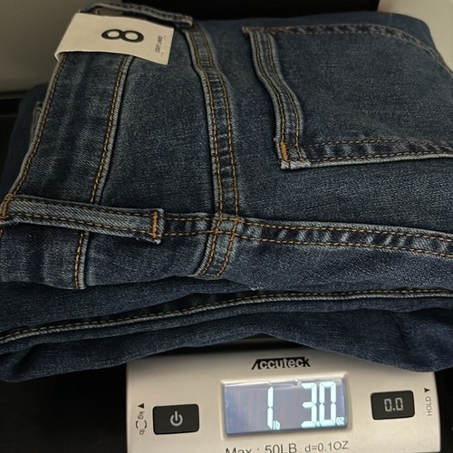 NEW Gap Kids Cozy Fleece Lined Jeans Straight Git Blue Denim Soft Warm Boys 8 - Picture 9 of 9
