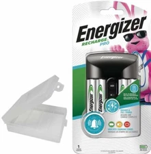 Energizer Recharge Pro AA and AAA Charger Includes 4 AA Batteries with AA Case