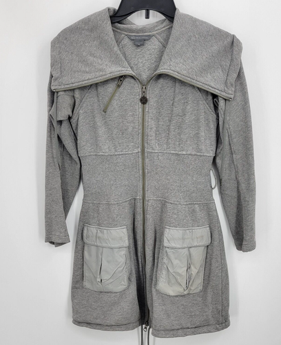 Armani Exhange Jacke Damen XS grau Strick großer Kragen Reißverschluss Taschen Boho - Bild 1 von 6