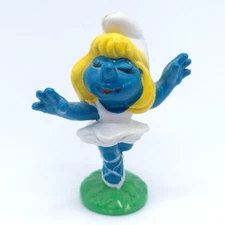 Smurfs Ballerina Smurfette #20098 Dance Vintage Peyo PVC Figurine 1978 Hong Kong